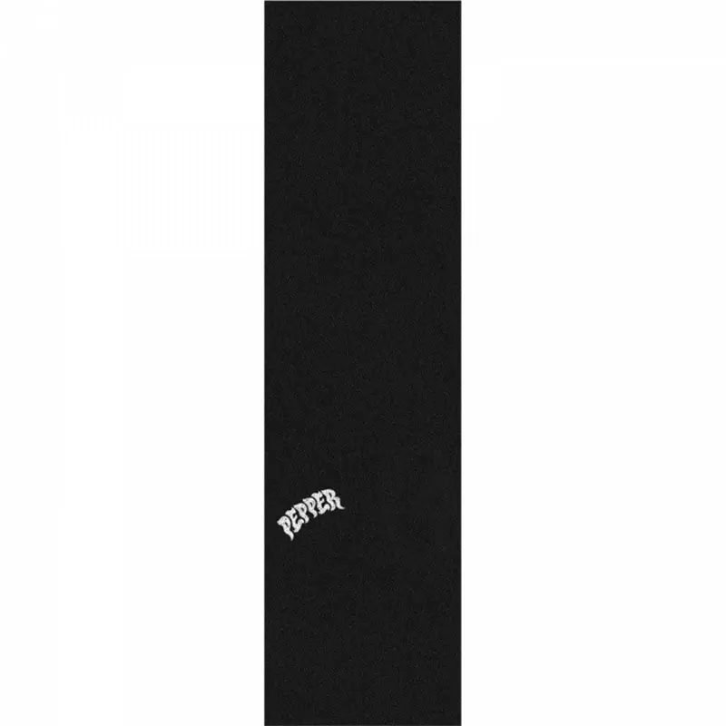 Pepper 9" X 33" Logo Black/White Premium Skateboard Grip Tape 1