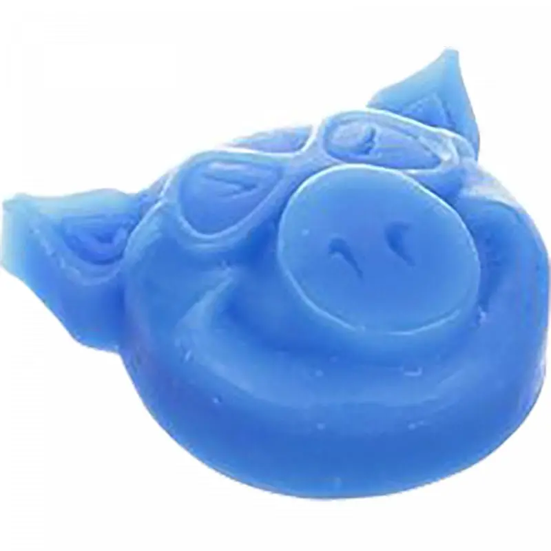 Pig Head Raised Blue Skateboard Curb Wax 1