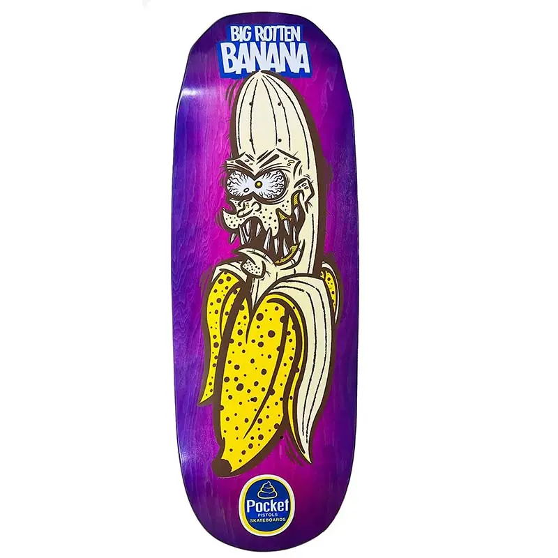 Pocket Pistols (Pps) 10.75" Big Rotten Banana Gigante Pink Stain Purple Fade Skateboard Deck 1