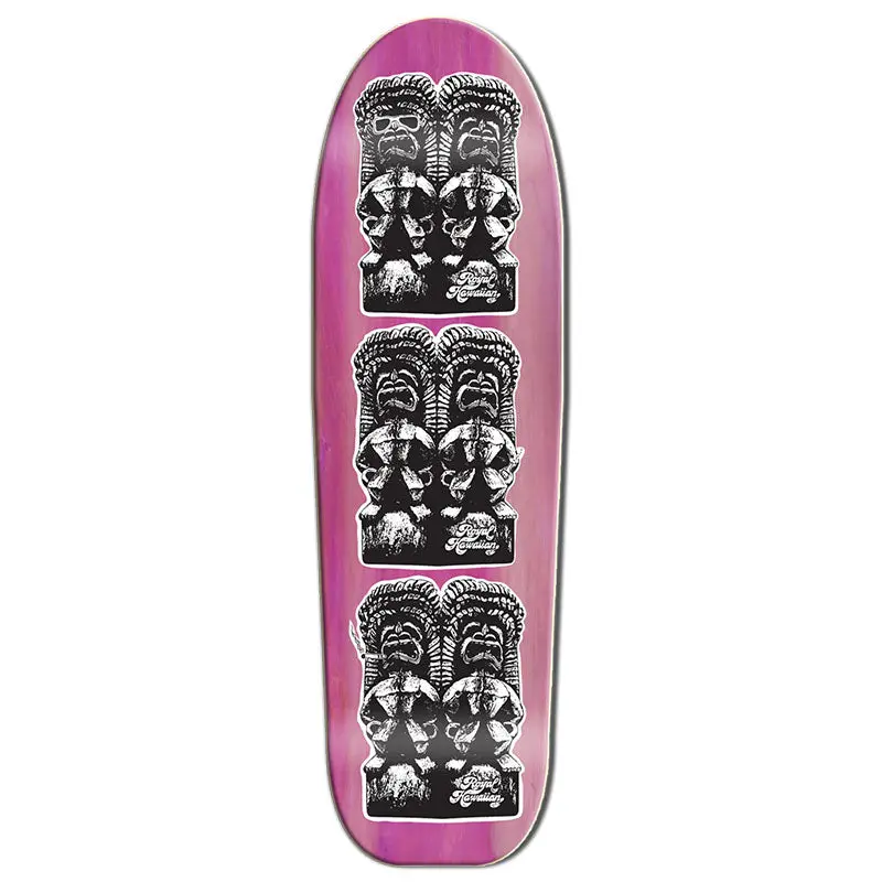 Royal Hawaiian Pool Service 9.75" X 32.25" Tiki Pink Stain Skateboard Deck 1