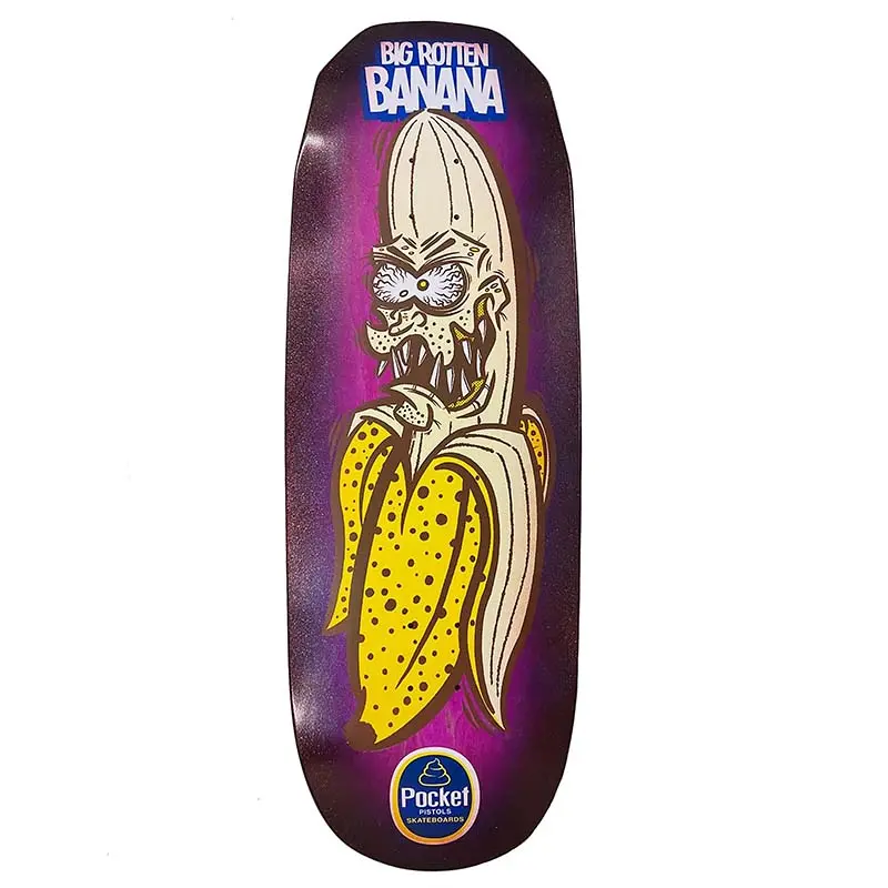 Pocket Pistols (Pps) 10.75" Big Rotten Banana Gigante Pink Stain Gold Glitter Skateboard Deck 1