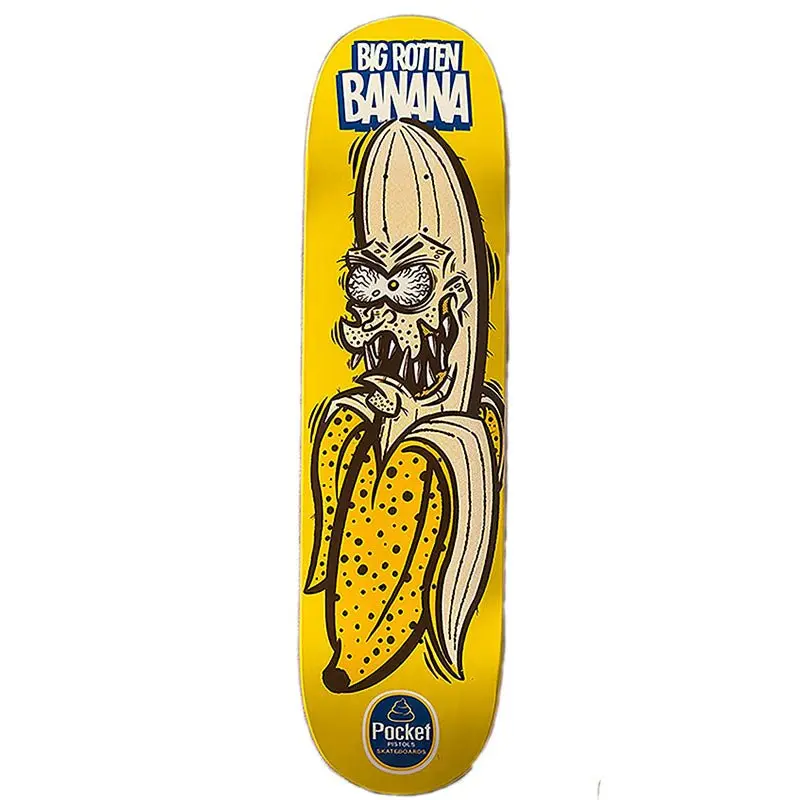 Pocket Pistols (Pps) 8.25" Big Rotten Yellow Banana Skateboard Deck 1