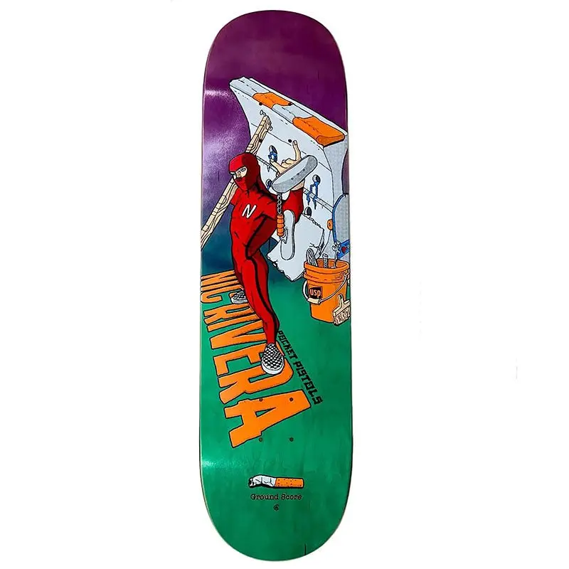 Pocket Pistols (Pps) 8.25" Nick Rivera Diy Ninja Pro Model Blue/Green Skateboard Deck 1