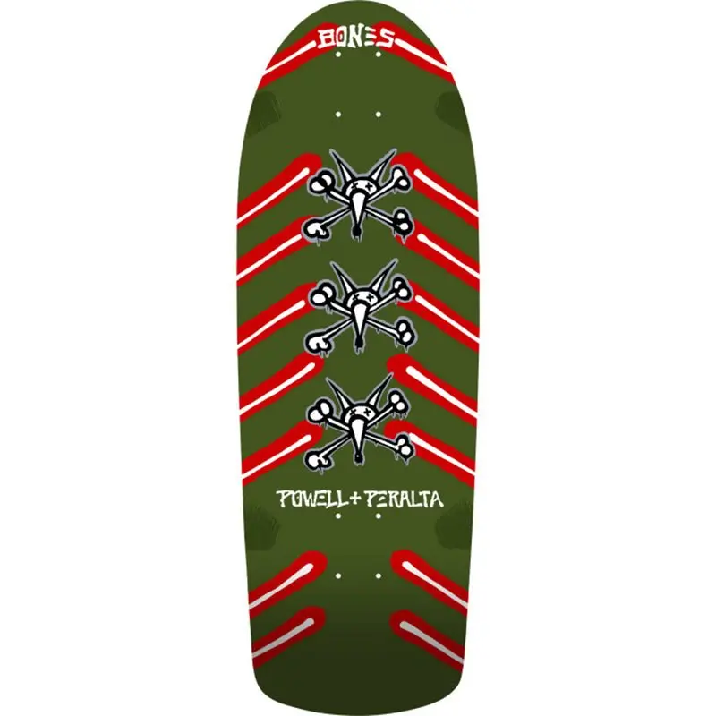 Powell Peralta 10" X 30" Og Rat Bones Olive Green Skateboard Deck 1