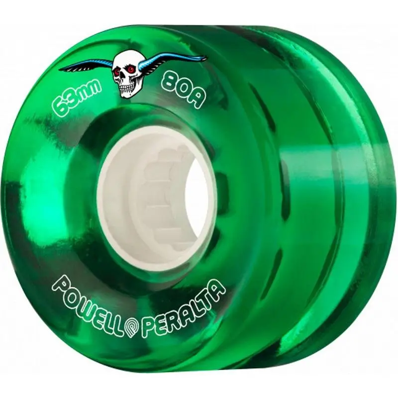Powell Peralta 63Mm 80A Clear Cruiser Green Skateboard Wheels 4Pk 1