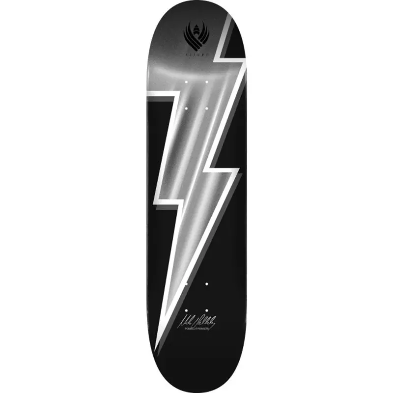Powell Peralta 8.5" X 32.08" Mike Vallely Lightning Bolt Flight Silver Foil Skateboard Deck 1