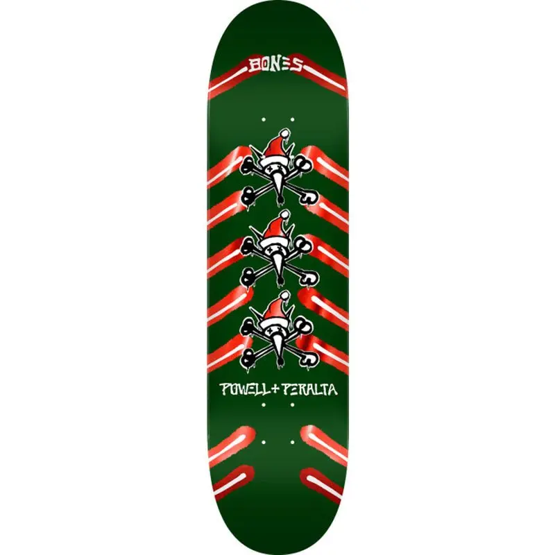Powell Peralta 8.75" Holiday '25 Rat Bones Green / Red Foil Skateboard Deck 1