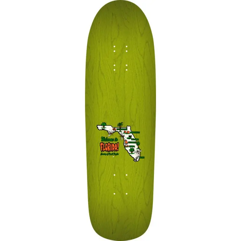 Powell Peralta 9.5" X 32" Mike Frazier Yellow Man 2 Reissue Green Skateboard Deck 2