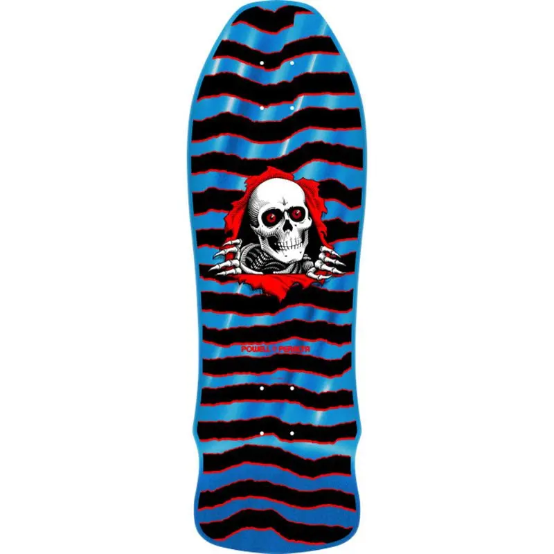 Powell Peralta 9.75" X 30" Geegah Ripper Reissue Blue Foil Skateboard Deck 1
