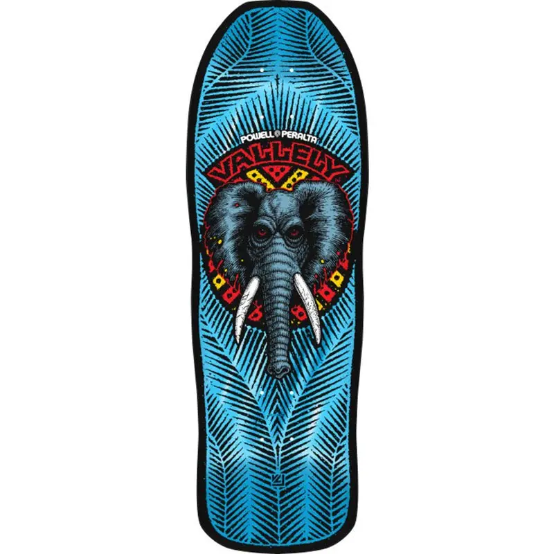 Powell Peralta  9.85" X 30" Mike Vallely Elephant Reissue Blue Foil Skateboard Deck 1