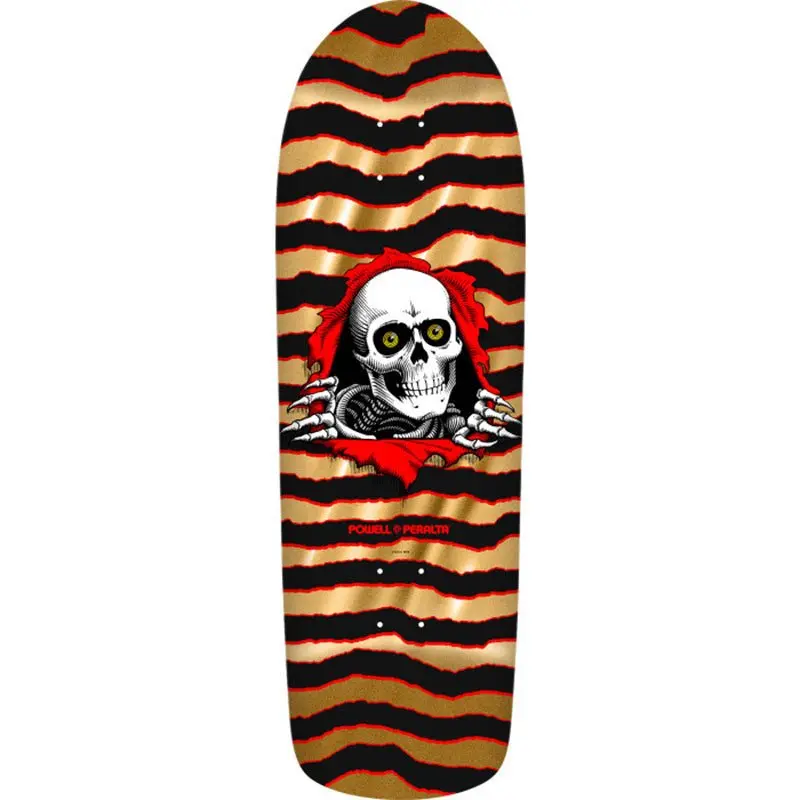 Powell Peralta 9.89" X 31.32" Old School Ripper Gold Foil Skateboard Deck 1