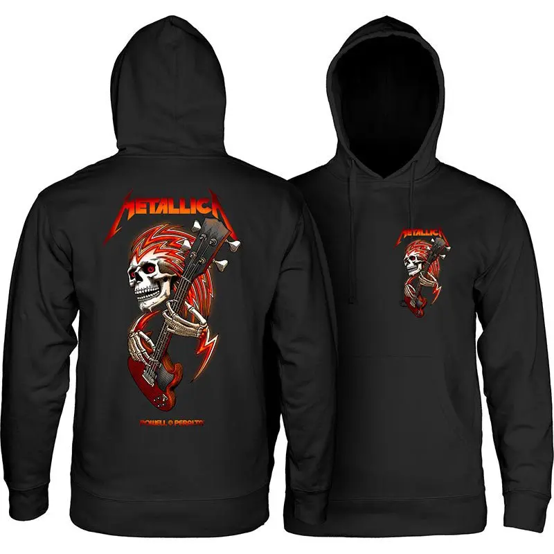 Powell Peralta Metallica Collab Hooded Sweatshirt Mid Weight Black 1