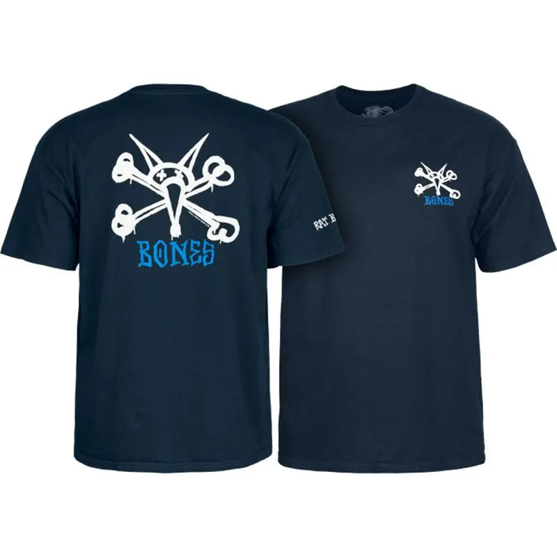 Powell Peralta Rat Bones Navy Blue X-Large Short Sleeve T-Shirt 1