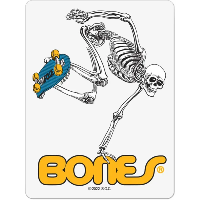 Powell Peralta Skateboarding 4" Skeleton Sticker Clear 1