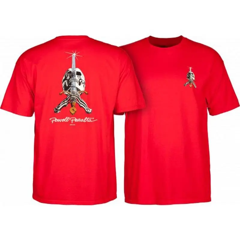 Powell Peralta Skateboards Skull & Sword Red T-Shirts 1