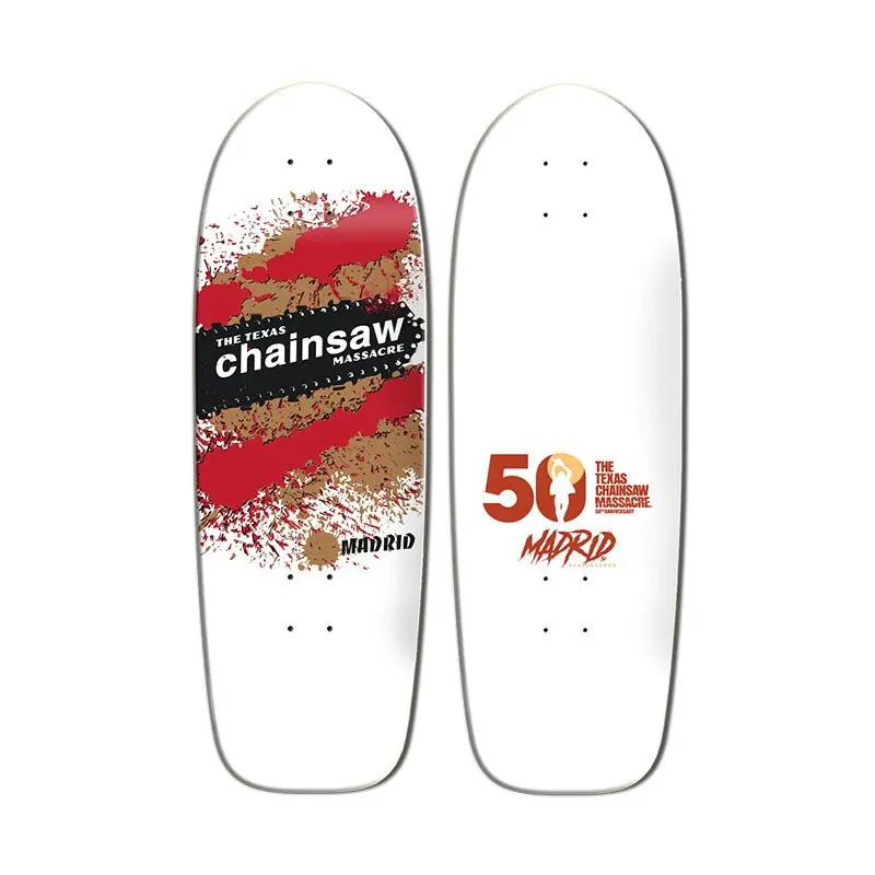 Madrid X Texas Chainsaw Massacre 9.5" X 29.25" Texplosion Shaped Skateboard Deck 1