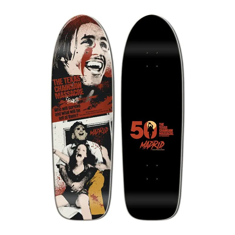 Madrid X Texas Chainsaw Massacre 9.8" X 33" Hitcher Shaped Skateboard Deck 1