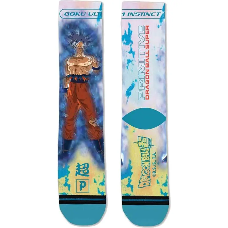 Primitive Skateboards  Dbs2 Goku Ultra Instinct Teal Crew Socks 1Pr 1