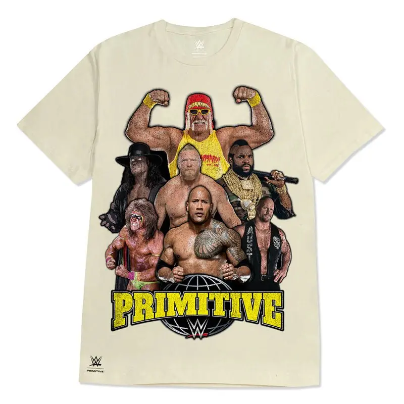 Primitive X Wwe Mania Tee Cream T-Shirts 1