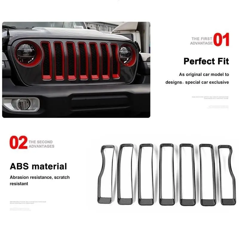 Jeep Wrangler Jl 2018 Abs Grilles Decoration Cover Trim For Jeep Wrangler 2019+ 4