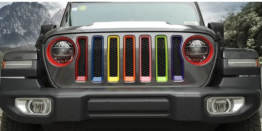 Jeep Wrangler Jl 2018 Abs Grilles Decoration Cover Trim For Jeep Wrangler 2019+ 2