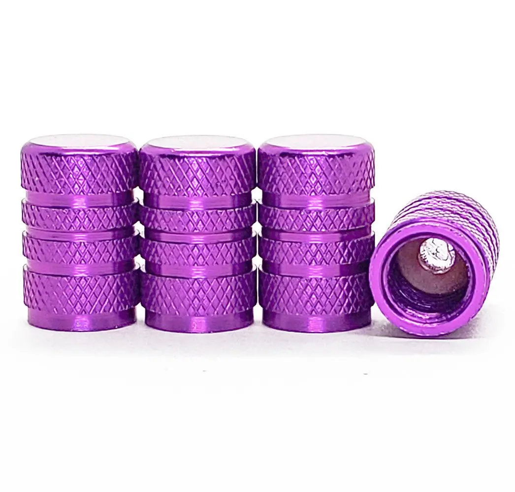 Purple Barrel Aluminum Tire Valve Caps - Sets Of 4, 8, 12 Or 20 - Universal, Fits On All Vehicles 1