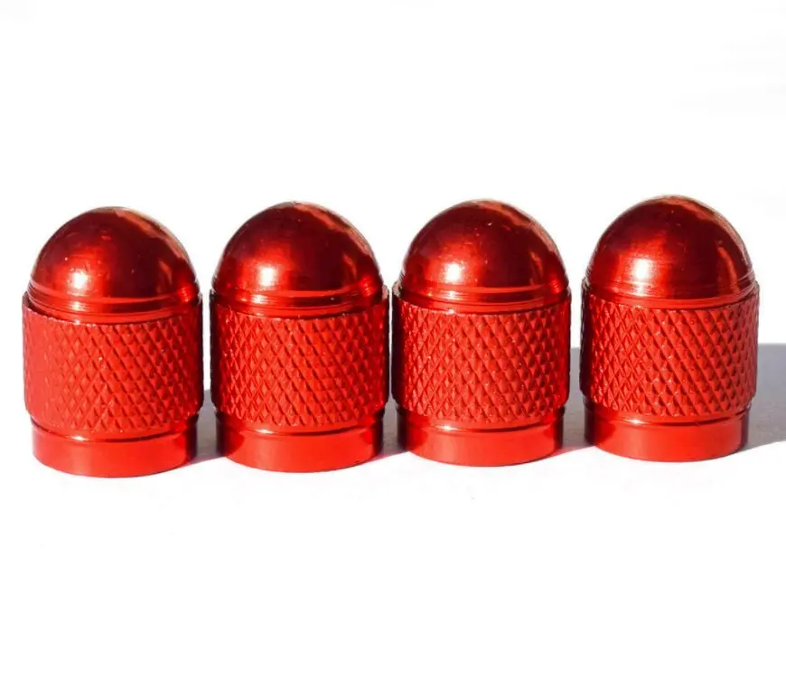 Red Dome Aluminum Tire Valve Caps - Sets Of 4, 8, 12 Or 20 - Universal, Fits All Vehicles 1