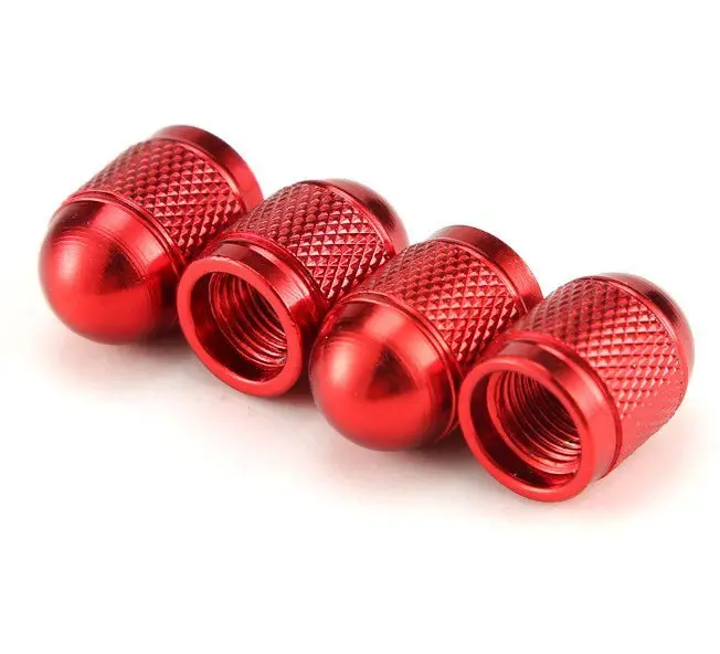 Red Dome Aluminum Tire Valve Caps - Sets Of 4, 8, 12 Or 20 - Universal, Fits All Vehicles 2