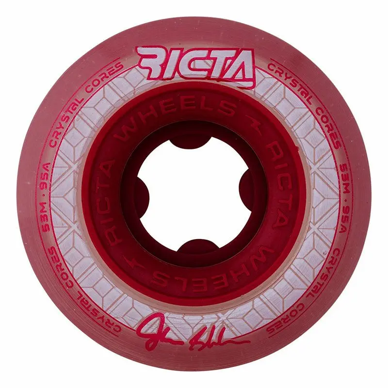 Ricta 53Mm 95A Shanahan Crystal Cores Clear Metallic Red Skateboard Wheels 4Pk 1