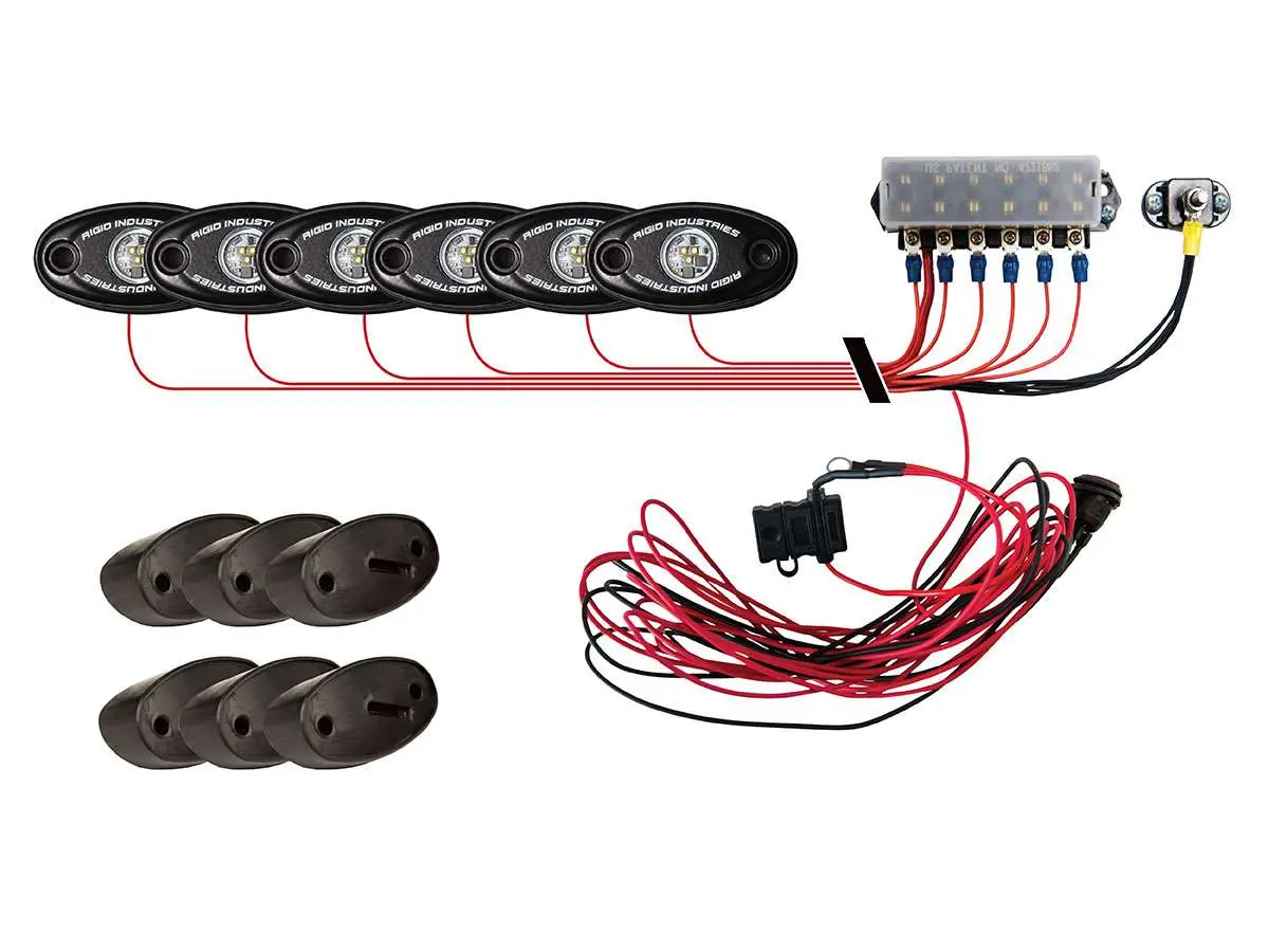 Rigid A-Series Rock Light Kit - 6 Lights (Red) 1