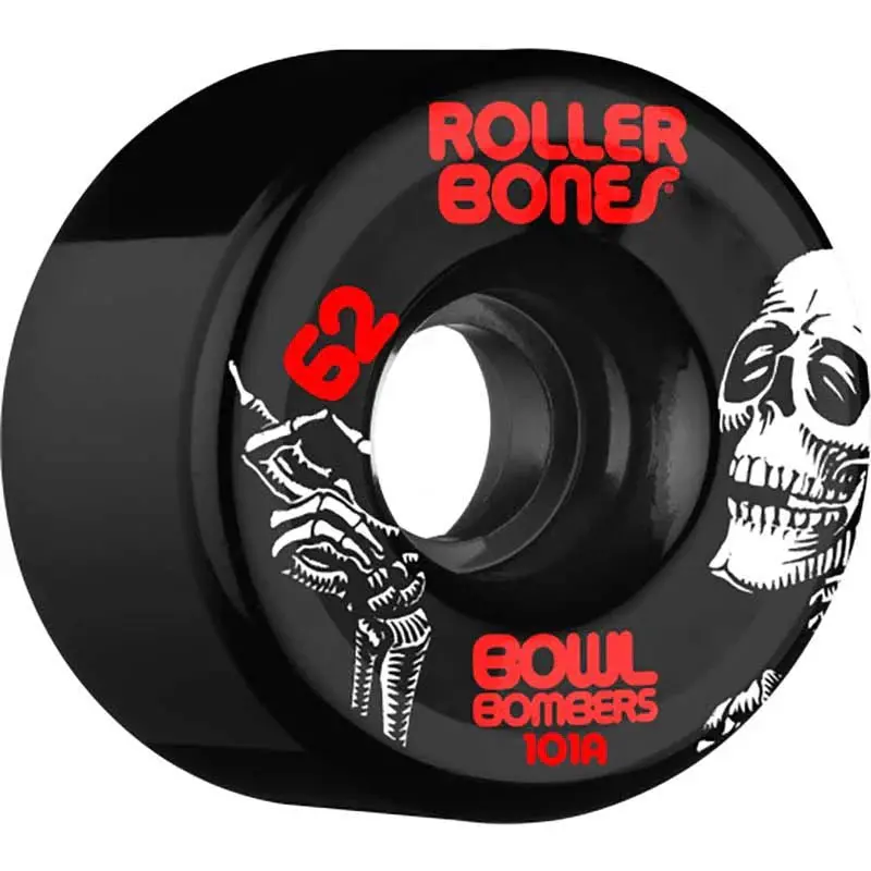 Rollerbones 62Mm 101A Bowl Bombers Black Roller Skate Wheels 8Pk 1