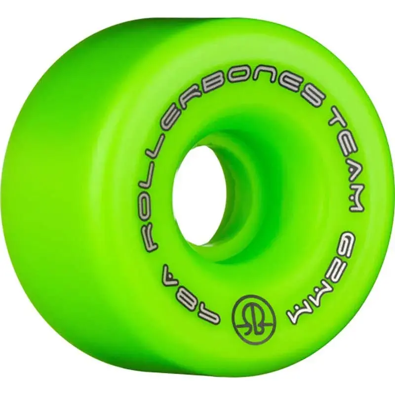 Rollerbones 62Mm 98A Team Logo Green Roller Skate Wheels 8Pk 1