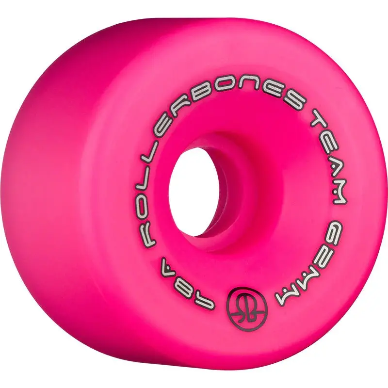 Rollerbones 62Mm 98A Team Logo Pink Roller Skate Wheels 8Pk 1