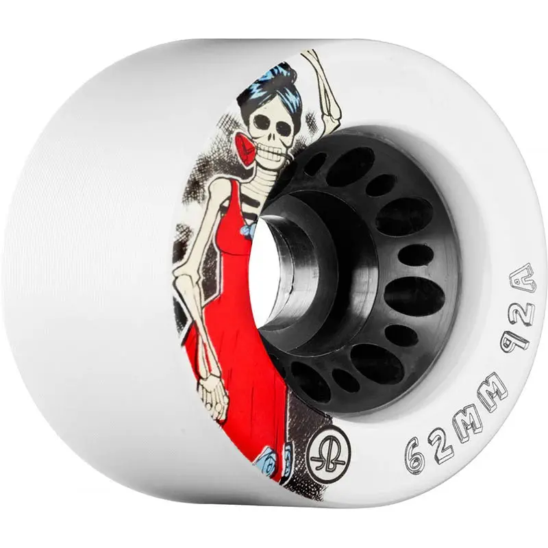 Rollerbones Day Of The Dead Speed Wheel 62Mm X 92A White 4Pk 1