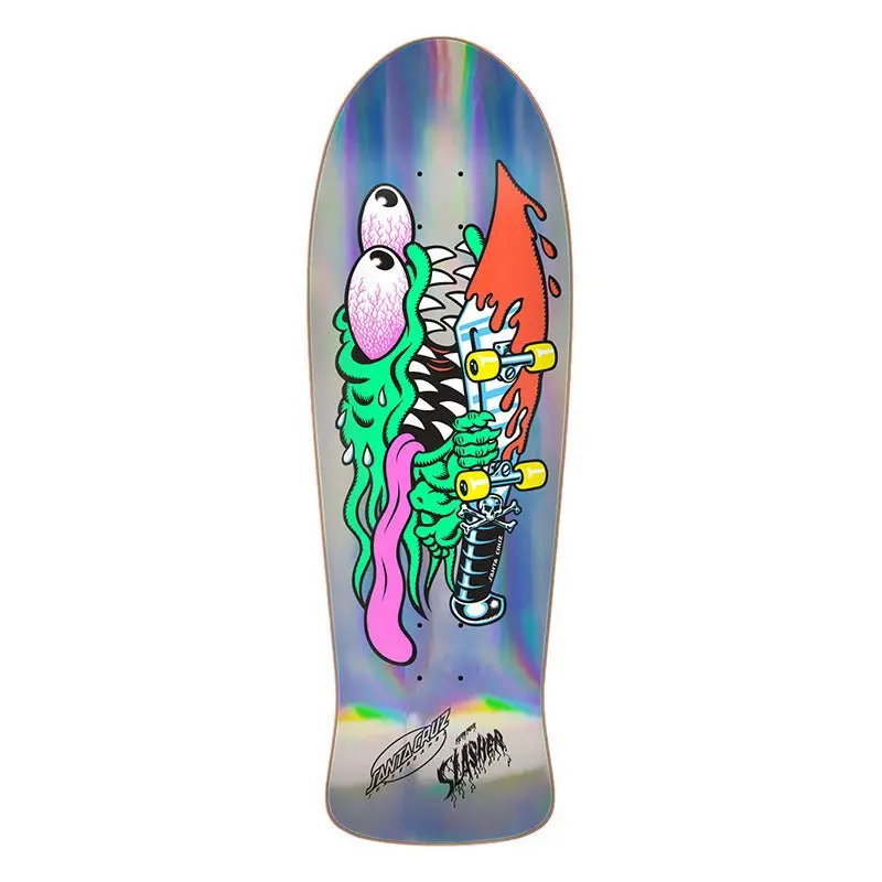 Santa Cruz 10.1" X 31.13" Meek Slasher Silver Foil Reissue Skateboard Deck 1