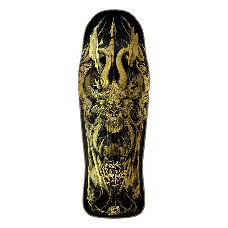 Santa Cruz 10.34" X 30.54" Winkowski Primeval Gold Shaped Skateboard Deck 1