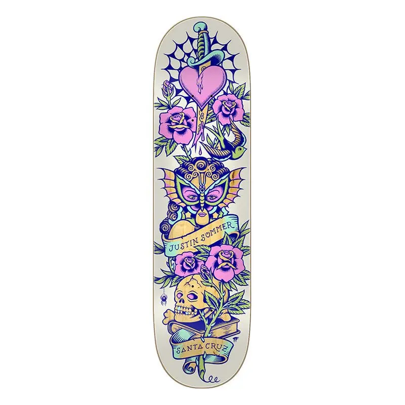 Santa Cruz 8.25" X 31.8" Sommer Tattooed Pro Skateboard Deck 1