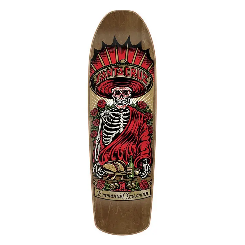 Santa Cruz 9.16" X 30.55" Guzman Divine Diner Pro Shaped Skateboard Decks 1