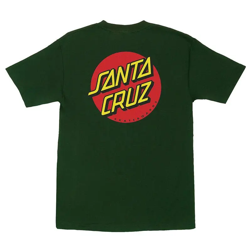Santa Cruz Classic Dot Short Sleeve Heavyweight Mens Forest Green T-Shirts 1