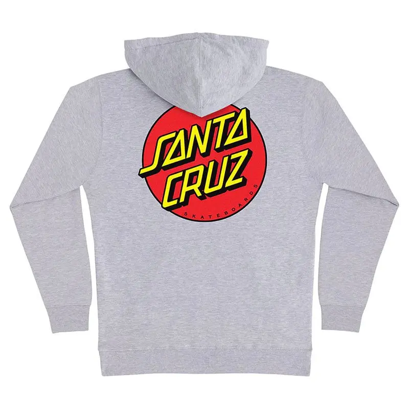 Santa Cruz Mens Classic Dot Heavyweight Gray Hoodies 1