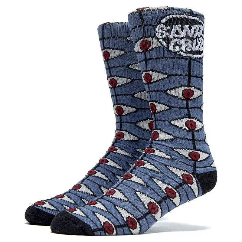 Santa Cruz Salba Eyes Blue Dusk/Black Mens Socks 1Pr 1