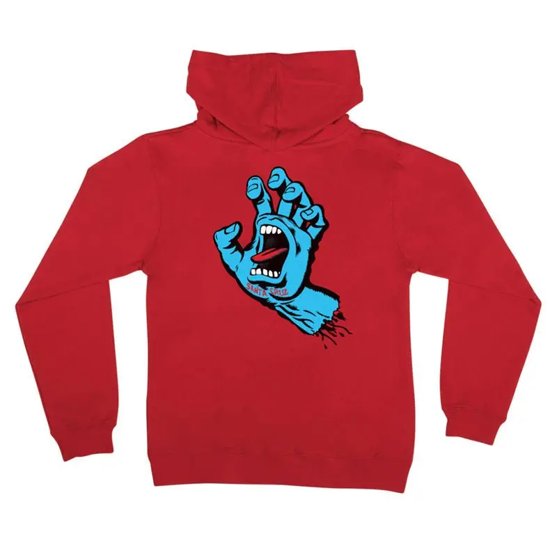 Santa Cruz Screaming Hand P/O Hooded Midweight Sweatshirt Youth Red 1