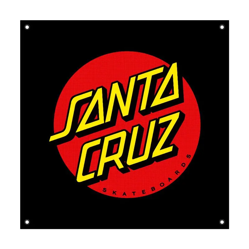 Santa Cruz Skateboards 36" X 36" Black Classic Dot Banner 1