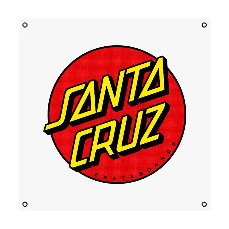 Santa Cruz Skateboards 36" X 36" White Classic Dot Banner 1