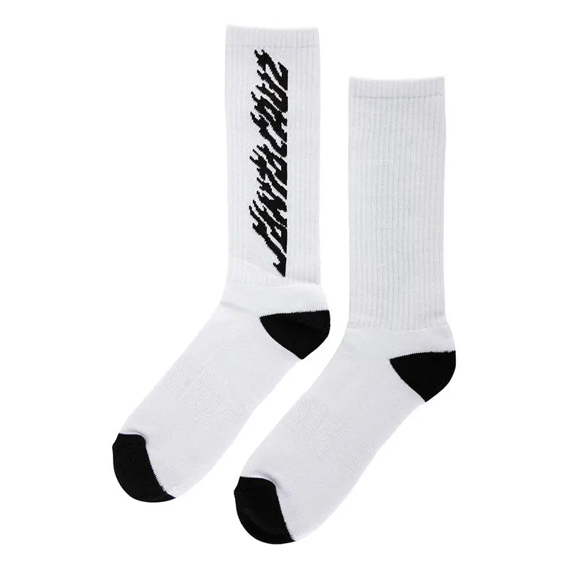 Santa Cruz Solid Flame Strip White Mens Socks 1Pr 1