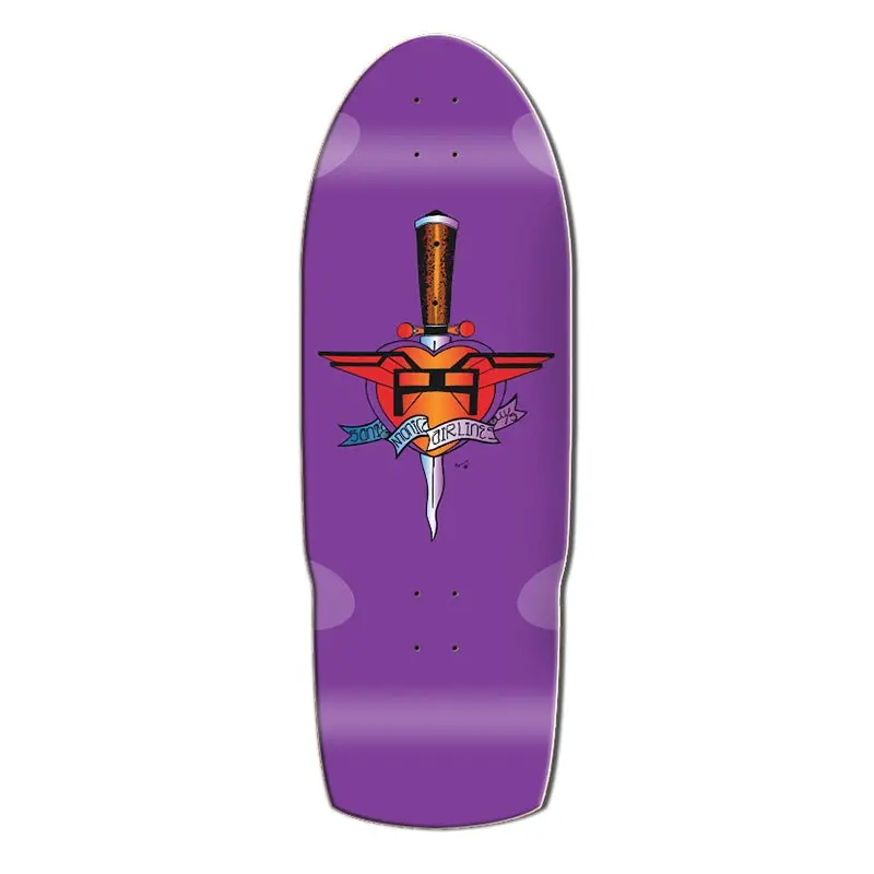 Santa Monica Airlines 10.5" X 31" Purple Heart Attach (Sma)Limited Signed & Numbered Skateboard Deck 1