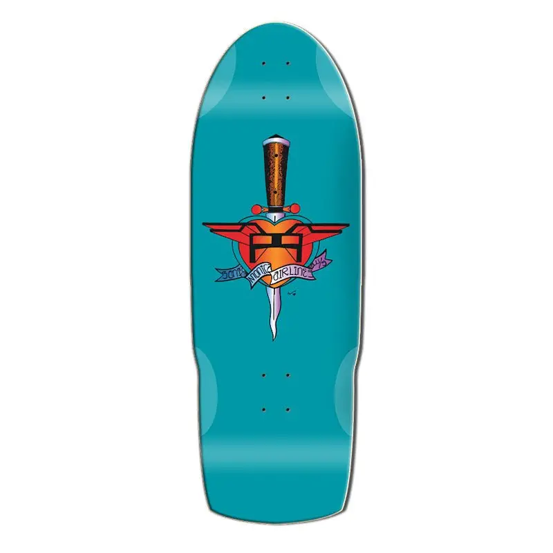 Santa Monica Airlines 10.5" X 31" Teal Dip Heart Attach (Sma) Skateboard Deck 1