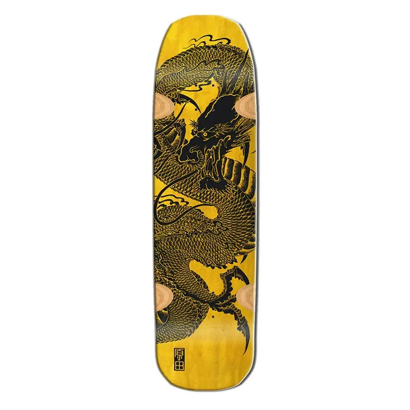 Santa Monica Airlines Series 3 Limited 9" X 32.25" Yellow Stain Bennett Harada Dragon Skateboard Deck 1