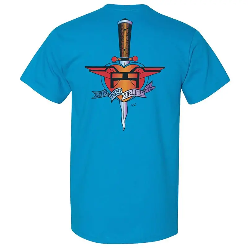 Santa Monica Airlines (Sma) Heart Attack Short Sleeve Teal T-Shirts 1