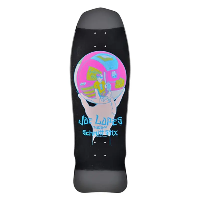 Schmitt Stix 10" X 30" Joe Lopes Crystal Ball Modern Concave Black Dip Skateboard Deck 1